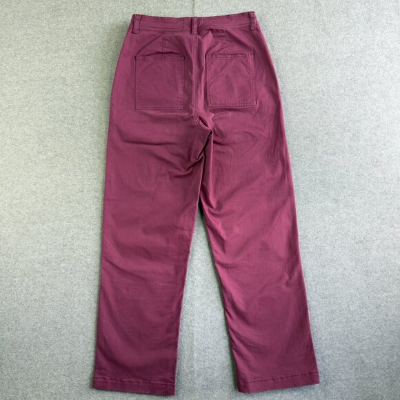 Stoic Women’s Size 6 High‑Rise Burgundy Utility Pants 98% Cotton Stretch Pockets - Picture 2 of 14
